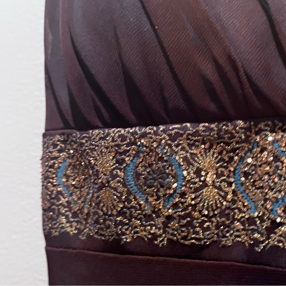 2/$30 TABOO Elegant Brown Evening Dress Medium M - Picture 5 of 6